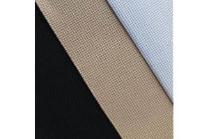 KCS 3 pc of 12" x 18" 18CT Counted Cotton Aida Cloth Cross Stitch Fabric (White+Khaki+Black)
