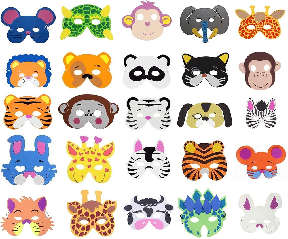 COSORO 25 Kids Animal Foam Masks Party Bag Fillers Masquerade Birthday