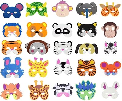 COSORO 25 Kids Animal Foam Masks Party Bag Fillers Masquerade Birthday