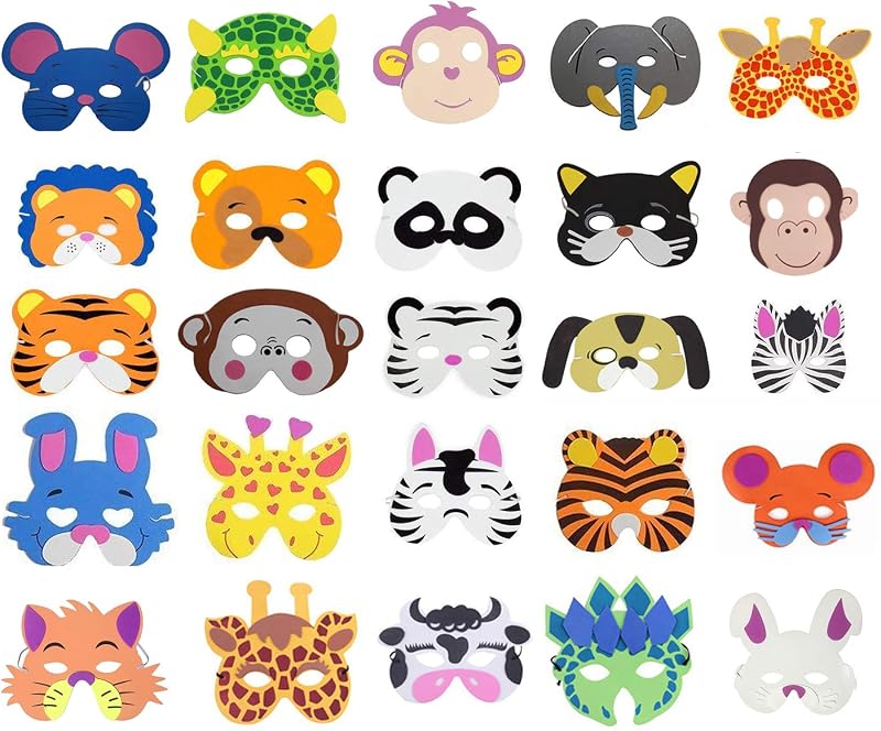 COSORO 25 Kids Animal Foam Masks Party Bag Fillers Masquerade Birthday
