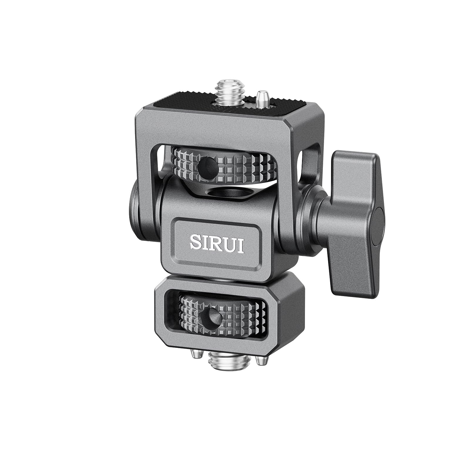 SIRUI AM-MTA Camera Monitor Mount with 3/8"-16 ARRI Capture Pins, 360° Swivel and 180° Tilt, Adjustable Field Monitor Mount with Stretchable Anti-Twist Spigot for 5" and 7" Monitors