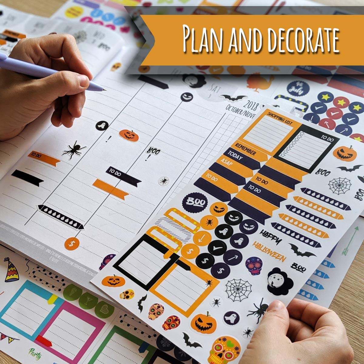 Planner Stickers (12 Sheets / 630 pcs) Productivity, Seasonal and