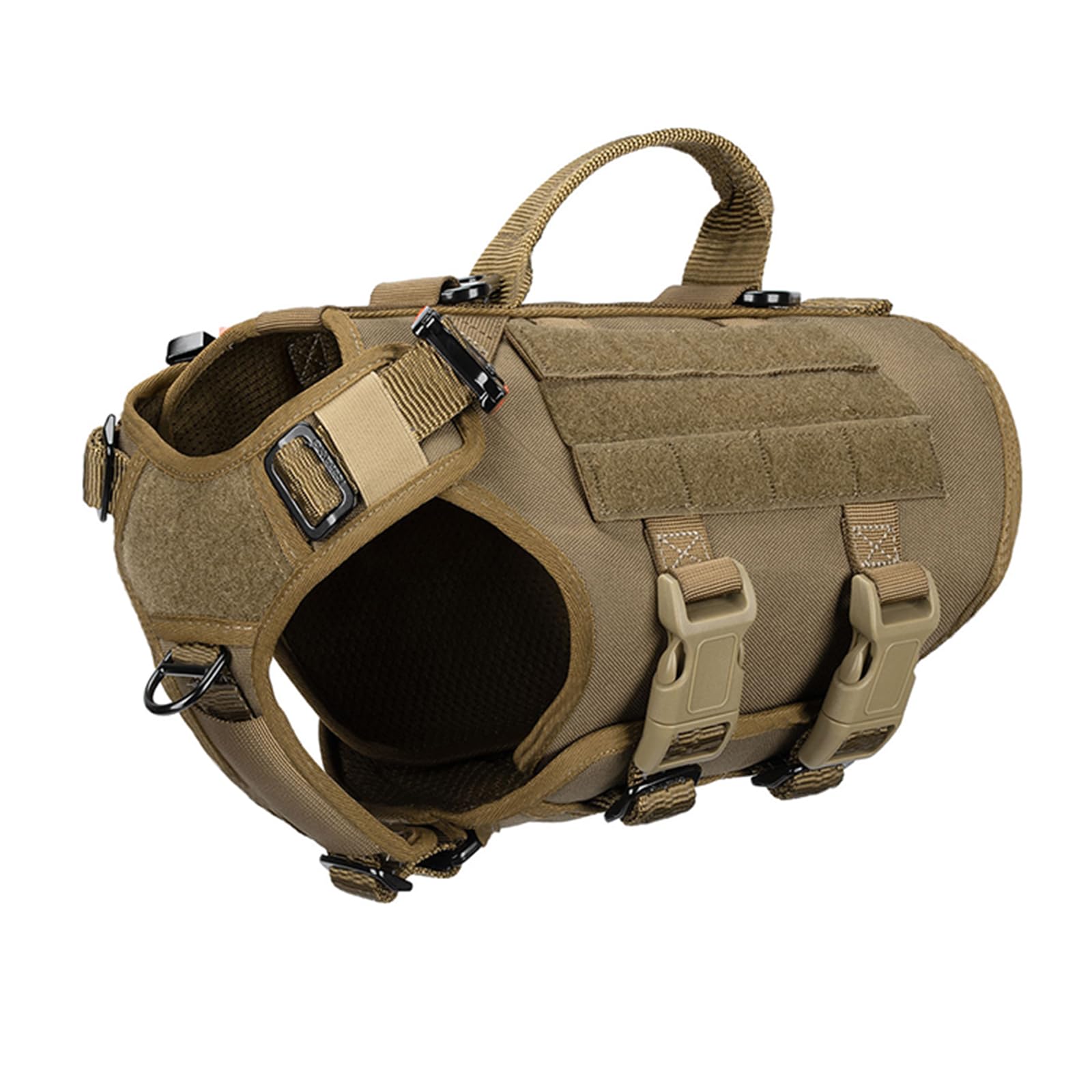 Photo 1 of ICEFANG GN3 Tactical Dog Harness with 6X Buckle,Dog Molle Vest with Handle,3/4 Body Coverage,Hook and Loop Panel for ID Patch,No Pulling Front Clip (S (22"-27" Girth), CoyoteBrown)