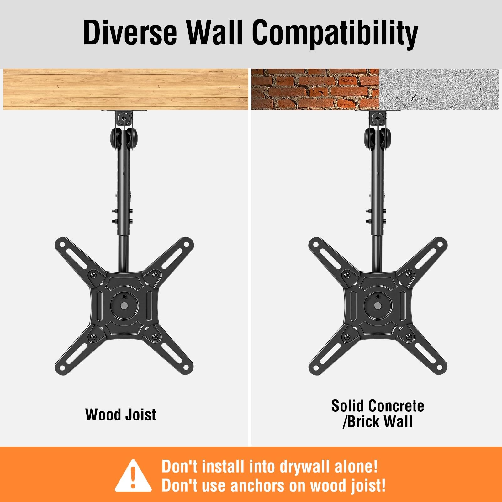 ELIVED Flip Down Ceiling TV Mount for Most 14-40 Inch TVs, Floding TV Mount for Flat and Pitched Roof, Height Adjustable Full Motion tv Bracket 360° Swivel, Max VESA 200x200mm, up to 22 Lbs, YD3030