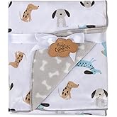 Sherpa Fleece Baby Blankets for Boys and Girls – Colorful, Reversible Baby Blankets for Newborns, Infants, Toddlers, and Nursery (Puppy Grey)