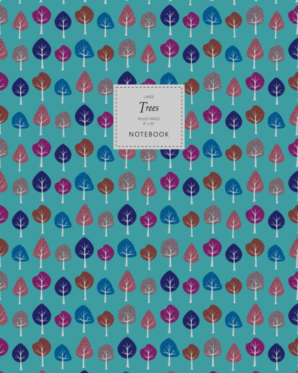 Trees Notebook - Ruled Pages - 8x10 - Large (Sea Green)