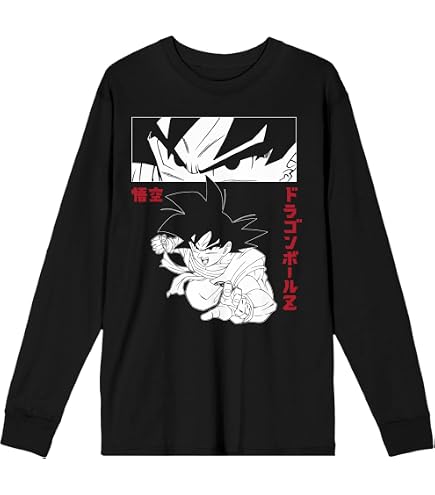 Amazon.com: Dragon Ball Z Kanji Symbols Crew Neck Long Sleeve