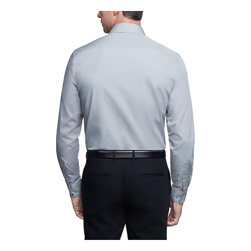 slim fit dress slacks Small Medium Blue Convertible Cuff Big & Tall Shirt 18 19 20 21 22 Inch  Neck Men's Dress Shirt