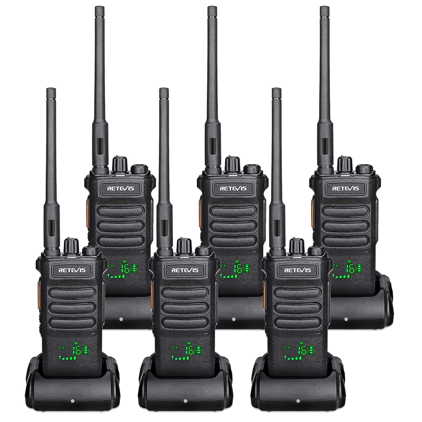 Photo 1 of Retevis RT86 Long Range Walkie Talkies for Adults, High Power Professional 2 Way Radios, Heavy Duty Two Way Radios, Shatterproof Display, 2600mAh, for Commercial Construction Warehouse(6 Pack)