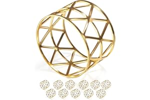 URWOOW 12 Pack Napkin Rings Holders Gold Color Hollow Design Décor Dinner Party Wedding Christmas Gathering (Gold