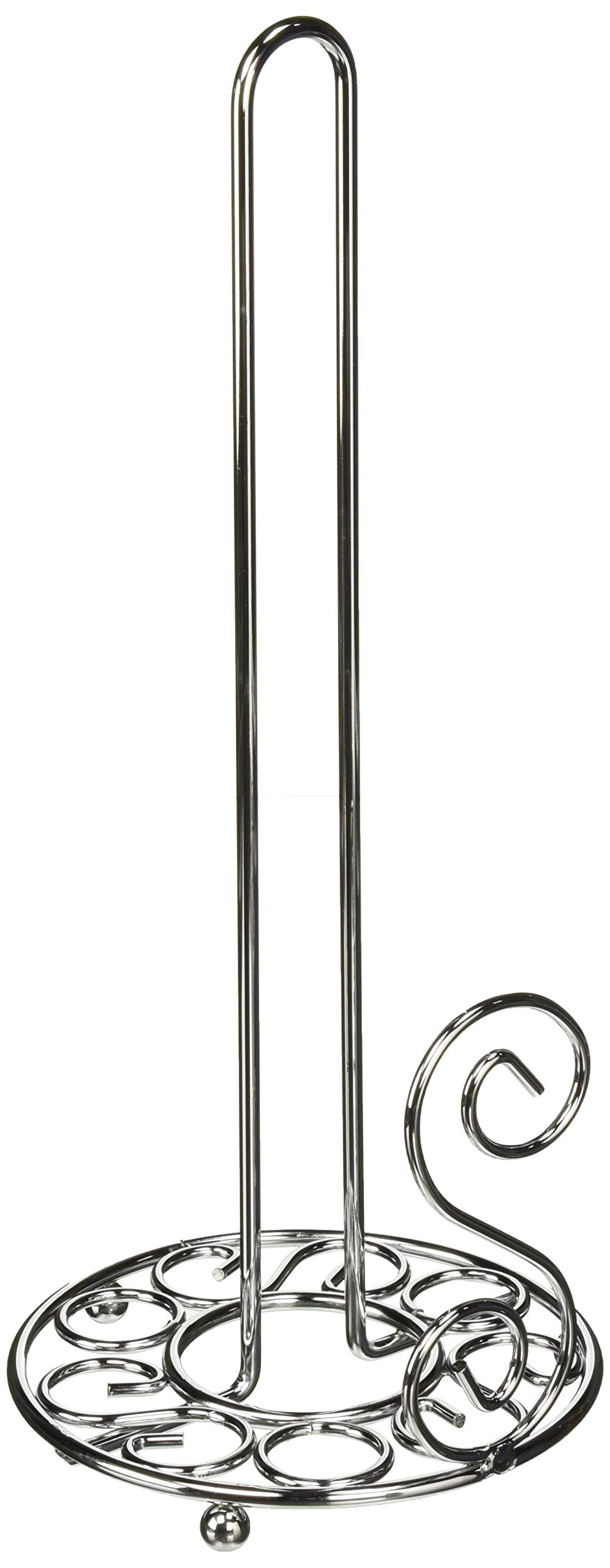 Home BasicsScroll Collection Free-Standing Paper Towel Holder, Paper Towel Dispenser For Kitchen, Chrome
