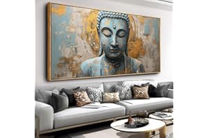 Wall Art Buddha Zen Art Modern Artwork Canvas Painting for Living Room Bedroom Dining Room Home Office Decor Large Framed Rea