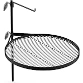 Stanbroil Fire Pit Grill Grate, Swivel Campfire Grill Cooking Grate | Adjustable Height, 360&deg; Swivel Grill Grate, Hanging Bar for Pots &amp; Kettles, Stainless Steel, Campfire Cooking Essential