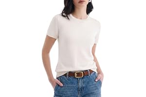 C202 Women's Short Sleeve Sweaters Crew Neck Tops Lightweight Loose Fit Pullover Grace in Motion Collection