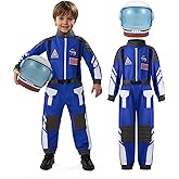 Spooktacular Creations Astronaut Costume with Helmet, Toddler Astronaut Outfit, BoysPilot Jumpsuit Unisex for Halloween Party