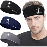 3pcs Sports Sweat Bands Headbands Men Head Sweat Band Headbands for Men Skull Sweatbands Mens Women