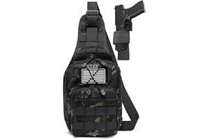 ATBP Small Tactical Sling Backpack Bag Holster One Over Shoulder Bag Pack Men With Universal Holster