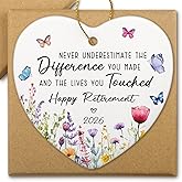 Retirement Gift for Woman Men Never Underestimate The Difference You Made Happy Retirement Ornament for Employee boss Manager Coworker Teacher Nurse Christmas Tree Decorations