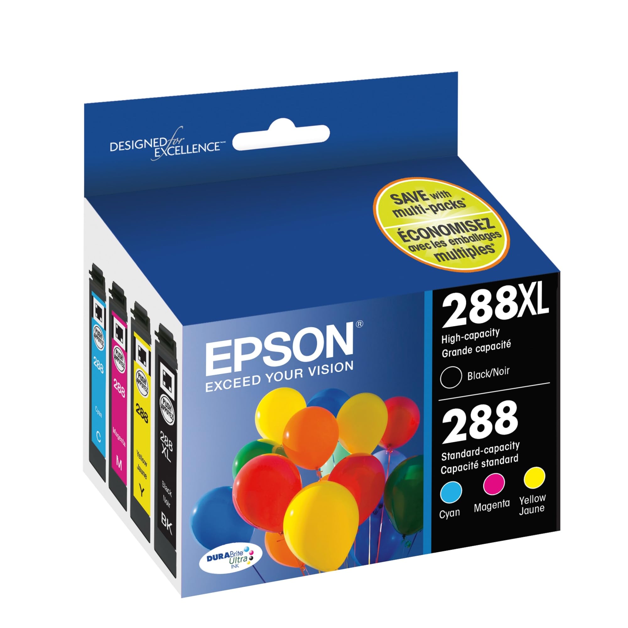 Epson 288 DURABrite Ultra Ink High Capacity Black & Standard Color Cartridge Combo Pack (T288XL-BCS) Works with Expression XP-330, XP-430, XP-434, XP-340, XP-440, XP-446