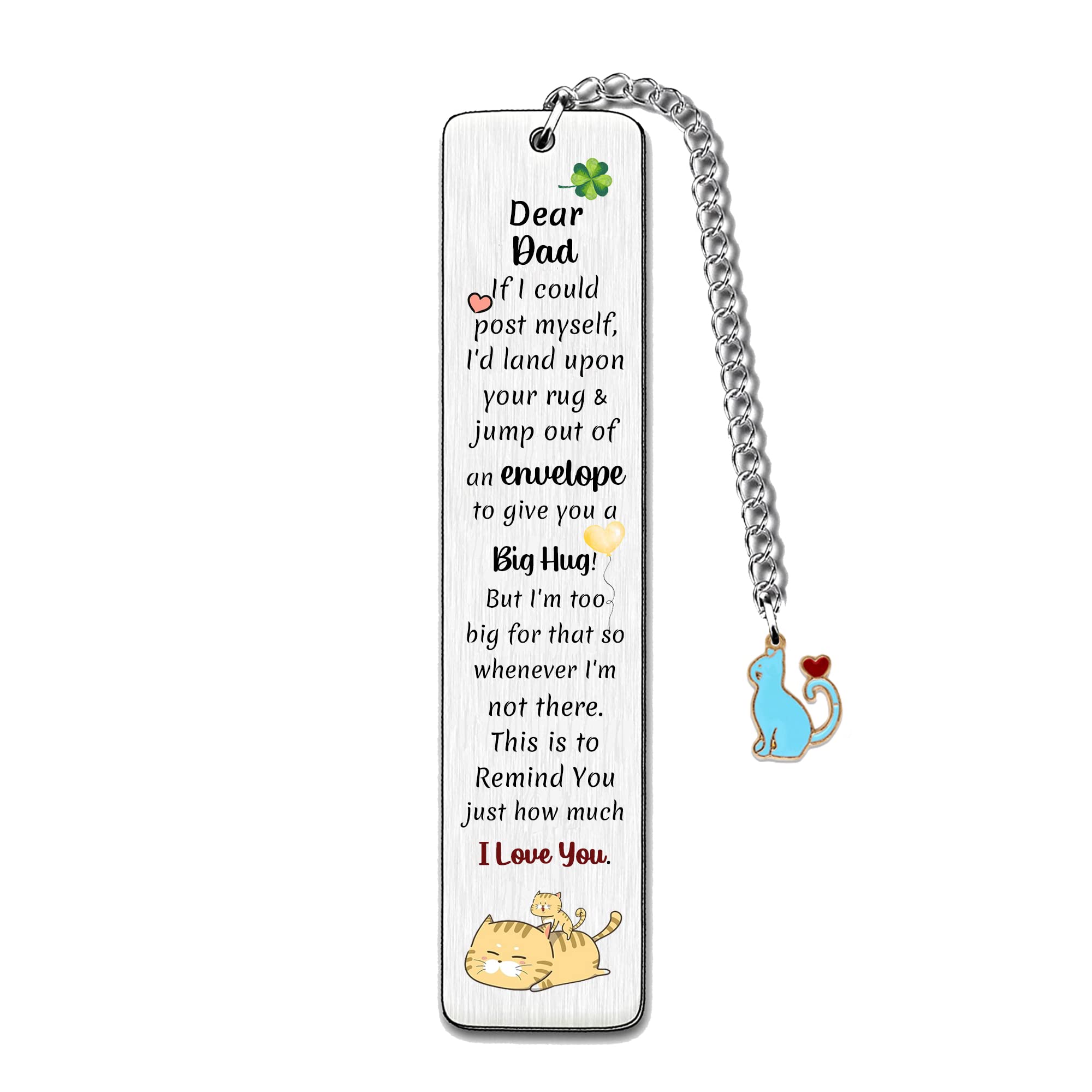 FCZIVA Bookmark Daddy Bookmarks Special Daddy Bookmark Birthday Present I Love You Happy Retirement Appreciate Christmas Keepsakes Cat Design Thank You Papa Ideas from Son Daughter — image 1