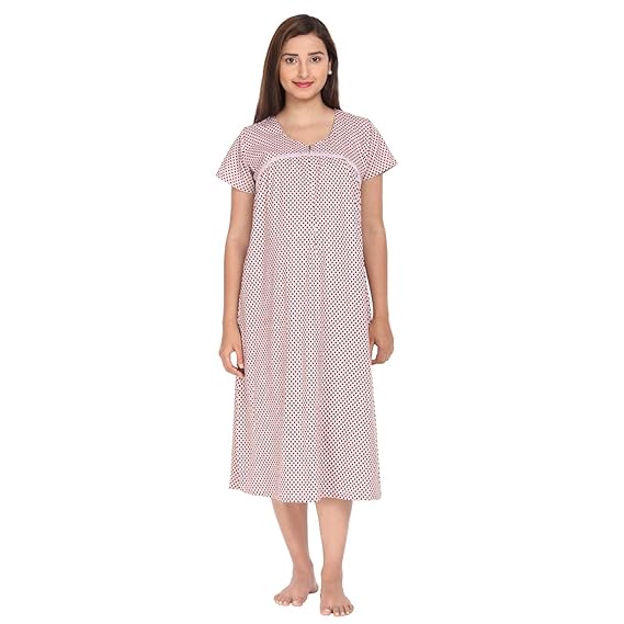 Women's Cotton A-Line Feeding Nightwear