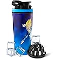 Ice Shaker Dragon Ball Z Stainless Steel Shaker Bottle | 26oz , Vegeta | Cold for 30+ Hours | Insulated Cup with Twist-on Agitator | Odor-Free Bottle for Protein Shakes, Water, Smoothies, Cocktails
