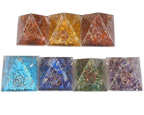 Energetische Energie 7pc Chakra Pyramide Harmonizing Set