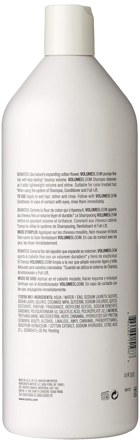BIOLAGE Volumebloom Shampoo | Lightweight Volume & Shine | Paraben-Free | For Fine Hair | 33.8 Fl Oz., multi: Matrix: Premium Beauty