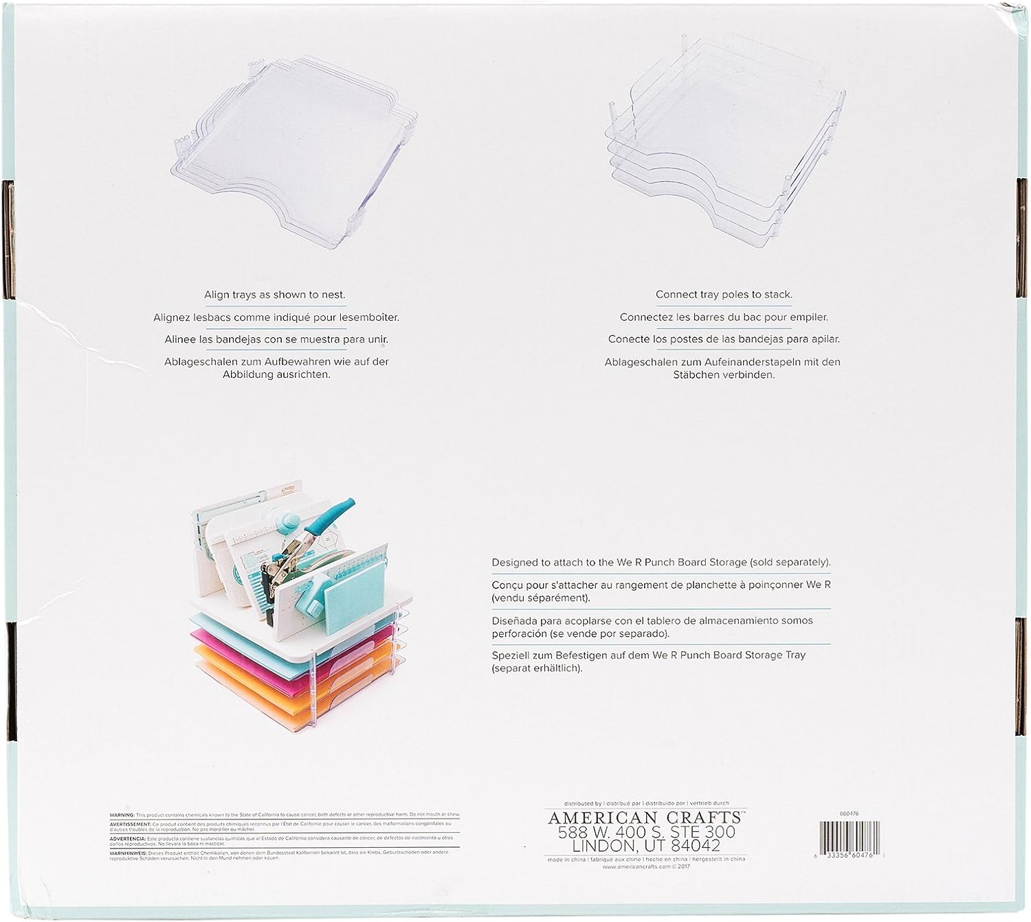 We R Memory Keepers Bins Storage & Decor-Stackable Paper Trays, Multi-coloured, OSFA, 35.6 x 10.2 x 34.3 cm - Image 3