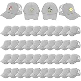 Hercicy 40 Pack Sublimation Blank Trucker Hat Bulk Baseball Cap Adjustable Mesh Unisex Polyester Hat Heat Transfer