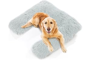 HOMBYS U Shape Dog Claming Pillow Hug Your Pet, Soft Faux Fur Orthopedic Dog Neck Pillow for Anxiety Relief, Pet Pillow Claming Toy for Dog, Cats & Old Pets, Washable