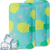 Mini Gel Lunch Ice Packs, 2 Pack‑Reusable Nylon Flexible Freezer Packs, Long‑Lasting Cooling Ice Packs for Kids Lunch Bags, Coolers and Picnics (Kiwi Green)