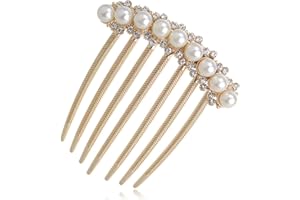 IPINK Wedding Bridal Rhinestone Pearl Crystal Hair Comb Claw Hairpin Hair Ornaments Accessory
