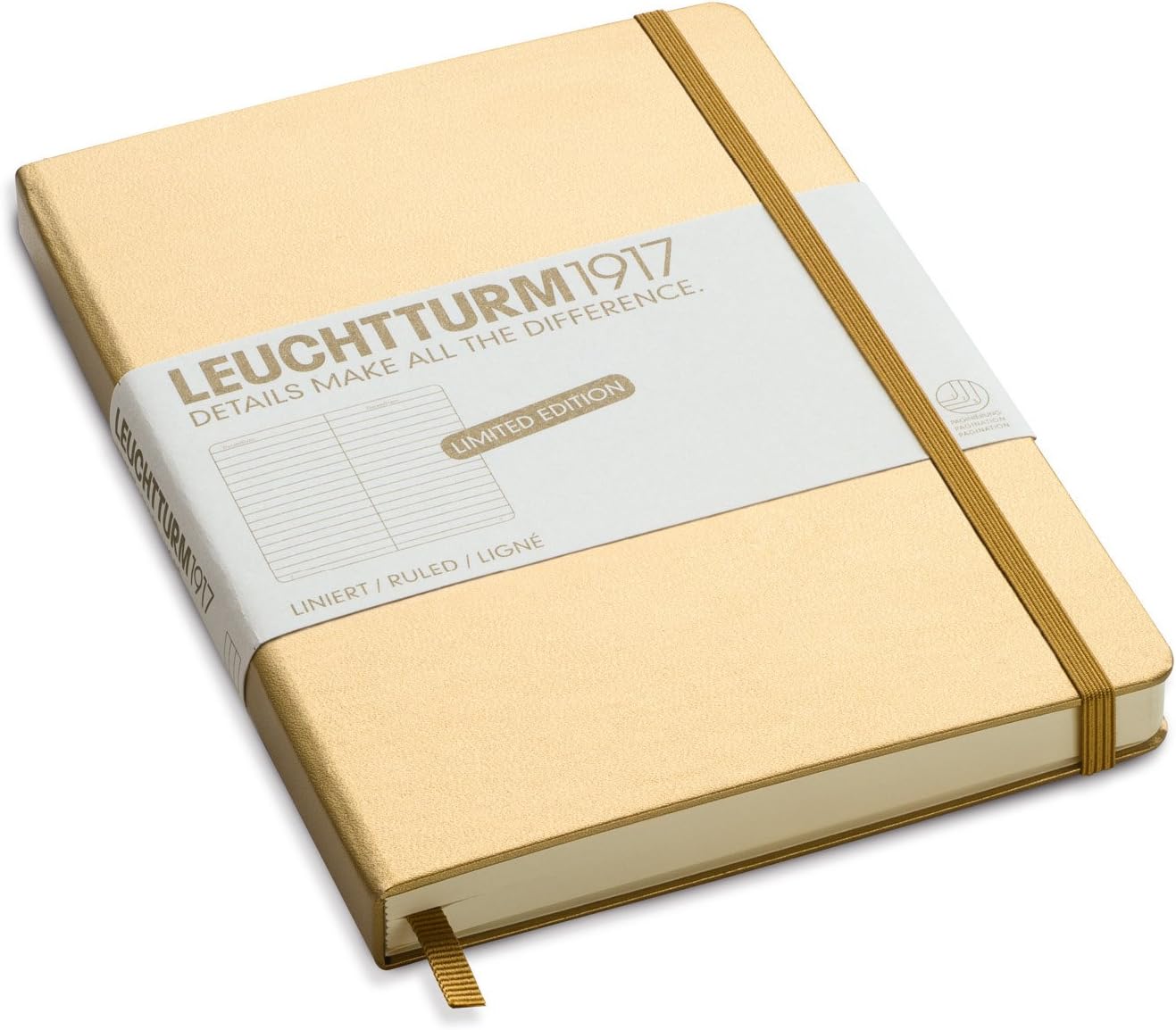 Leuchtturm Medium Hardcover Lined Gold