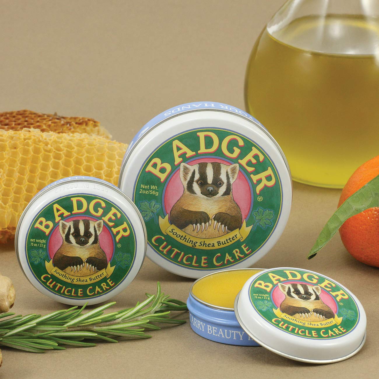 Badger - Cuticle Care, Soothing Shea Butter Cuticle Balm, Certified Organic, Nourish and Protect Cuticles and Nails, Fingernail Care, Protect Dry Splitting Cuticles, 0.75 oz (3 Pack): Beauty