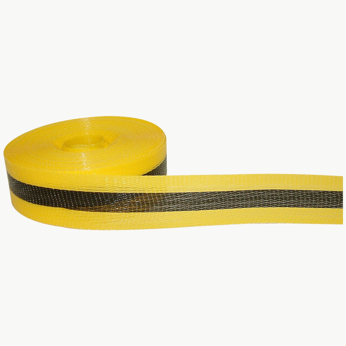 NO ADHESIVE, Presco Woven Barricade Tape, 2 in. x 50 yds. (Yellow with Black stripe)