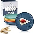 Wrova 5.5Inches Handy Appetizer Plates Set of 8 - Small Wheat Straw Plates 5.5 Inches for Sidedishes - Unbreakable Snack Plat