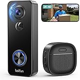 BOIFUN Video Doorbell Camera Wireless, No Subscription, 180° 3MP Ultra Wide-Angle, 2K HDR Night Vision, AI Human Detection & Alert, with Chime, Two-Way Audio, Battery Powered, 2.4 GHz Wi-Fi Only