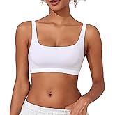 Mosocow Women Wireless Bralettes Comfortable No Underwire Bras Scoop Neck Seamless Unlined Soft Lounge Bra