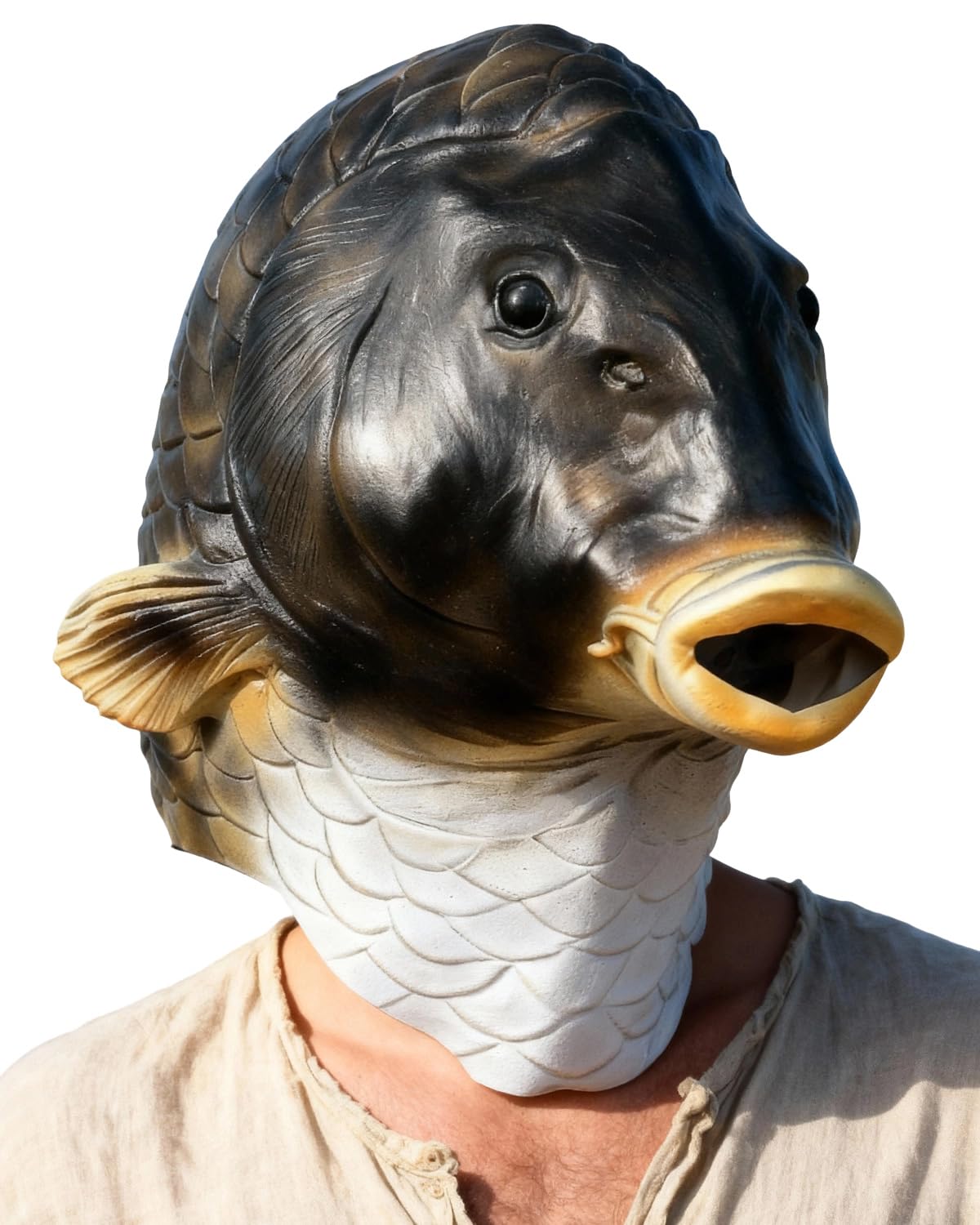 shayulajiao Fish Mask Halloween Realistic Catfish - Full Head Latex Funny Cosplay Party Costume Prop