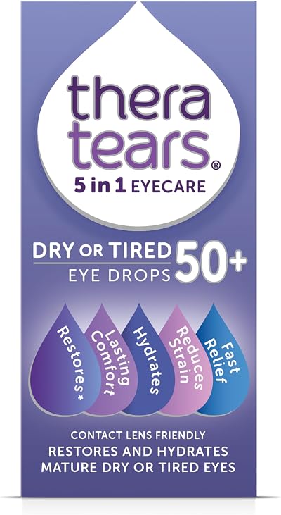 TheraTears Dry or Tired Eye Drops 50+ 10ml Preservative Free 5 in 1