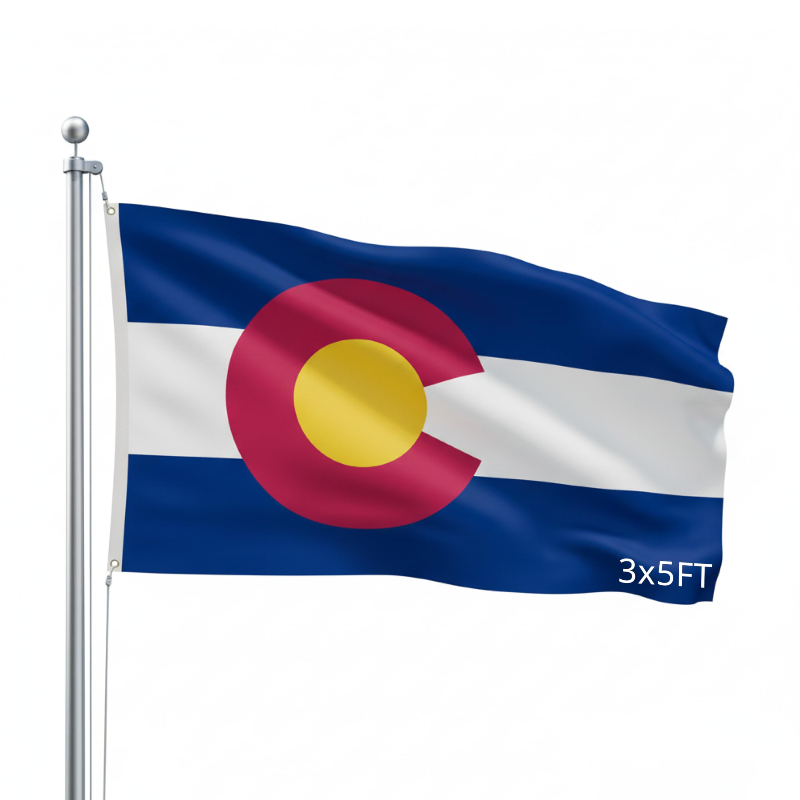 Shoe String King Outdoor Flag - Large 3' x 5', Weather-Resistant Polyester Colorado