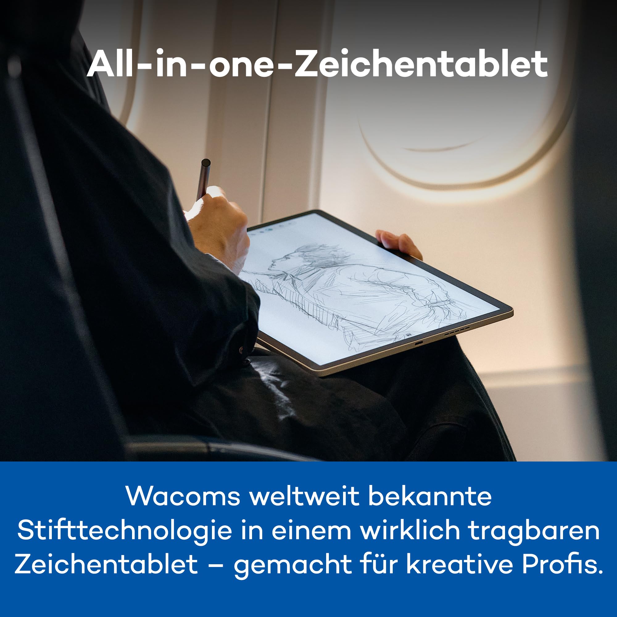 Wacom MovinkPad Pro 14 Zeichentablet – Stift-auf-Papier-Gefühl mit OLED-Display für echtes Schwarz, außergewöhnlichen Kontrast, schnelle Reaktionszeit, Premium Textured Glass, ultrapräziser Pro Pen 3 2
