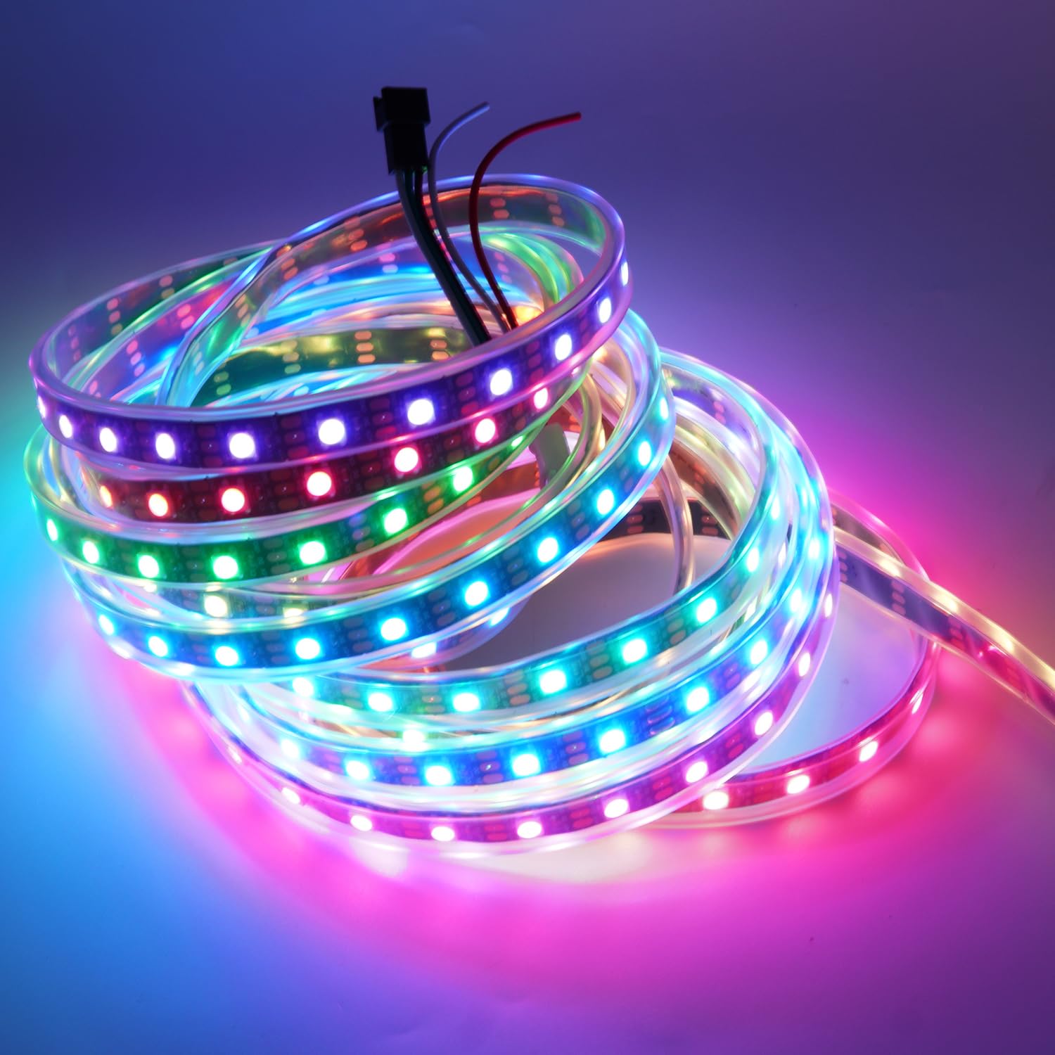 Boarda WS2812B RGB 5050SMD Individually addressable LED Strip Light,5V 5m Programmable WS2812B 300 Pixels IP67Dream Color DIY Projects Strip Lighting, Black Pcb, 5M 300LEDs IP67 Waterproof