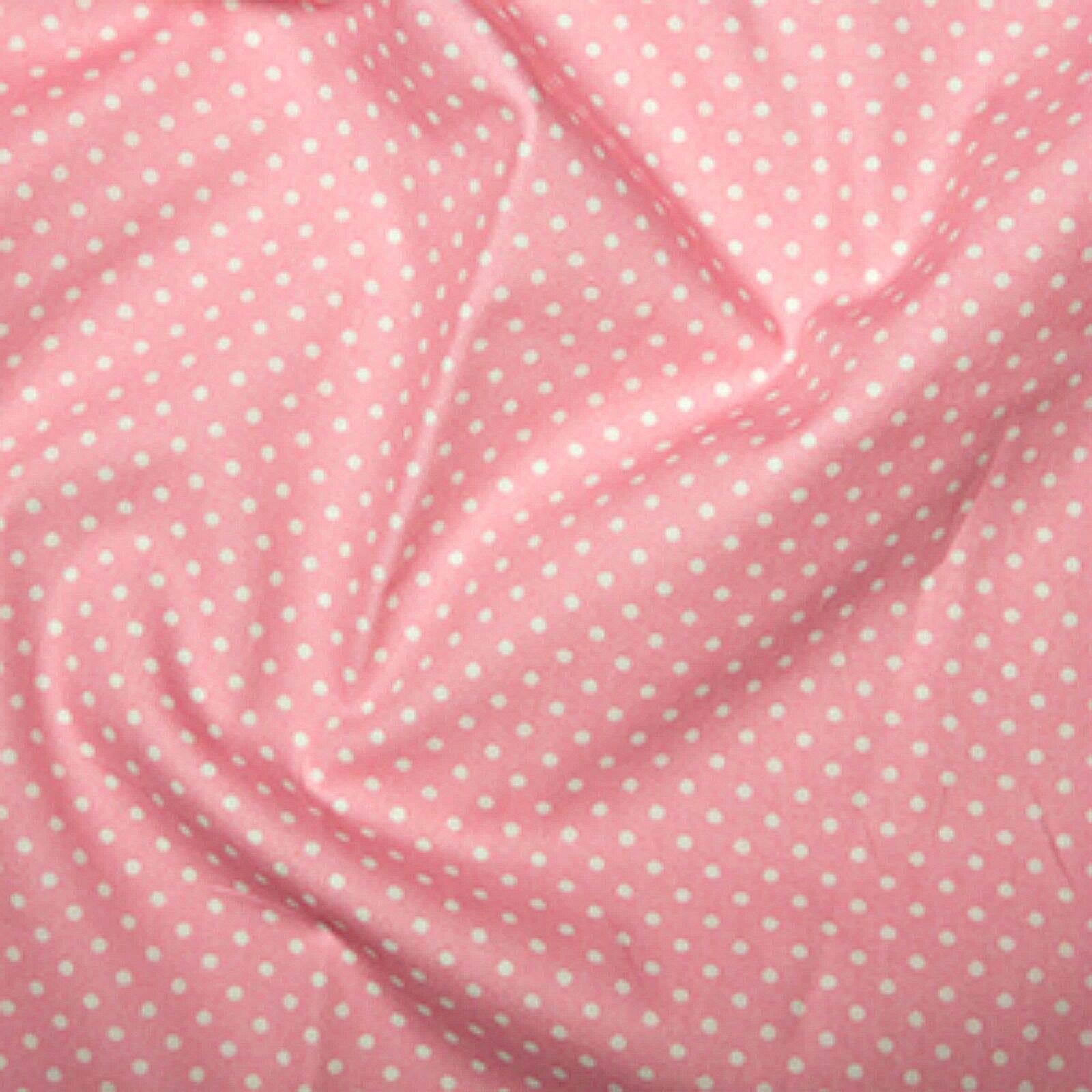 100% Cotton 3mm Polka Dot * Rose & Hubble * Superior Poplin Fabric in 40 Colours (MID Pink) (ONE METRE)