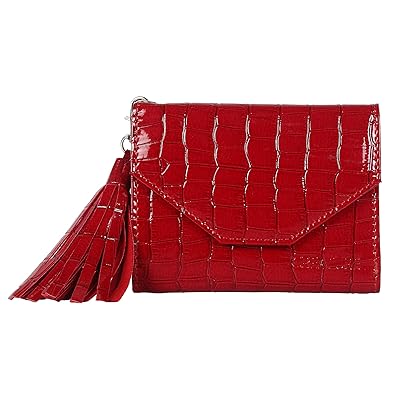 Creature Stylish Glossy Croco Design Womens Small Clutch With Multiple Card Slots (Color-Red||SCL-05)