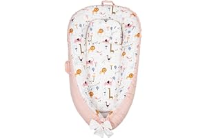 Mestron Baby Nest Cover for 0-12 Months,Baby Lounger Cover Baby Snuggle Infant Bassinet Mattress Insert Soft & Breathable Cotton Portable Infant Floor Seat Co-Sleeping (New Elephant)
