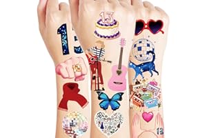 Lot de 54 tatouages temporaires pour les fans - Décorations d'anniversaire - Pour enfants et adultes - Style chanteur de musi