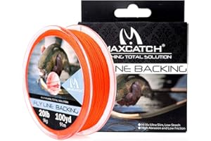 Maxcatch Braided Fly Line Backing for Fly Fishing 20/30lb 100yards (White, Yellow, Orange, Pink, Purple, Green,Black&White, B