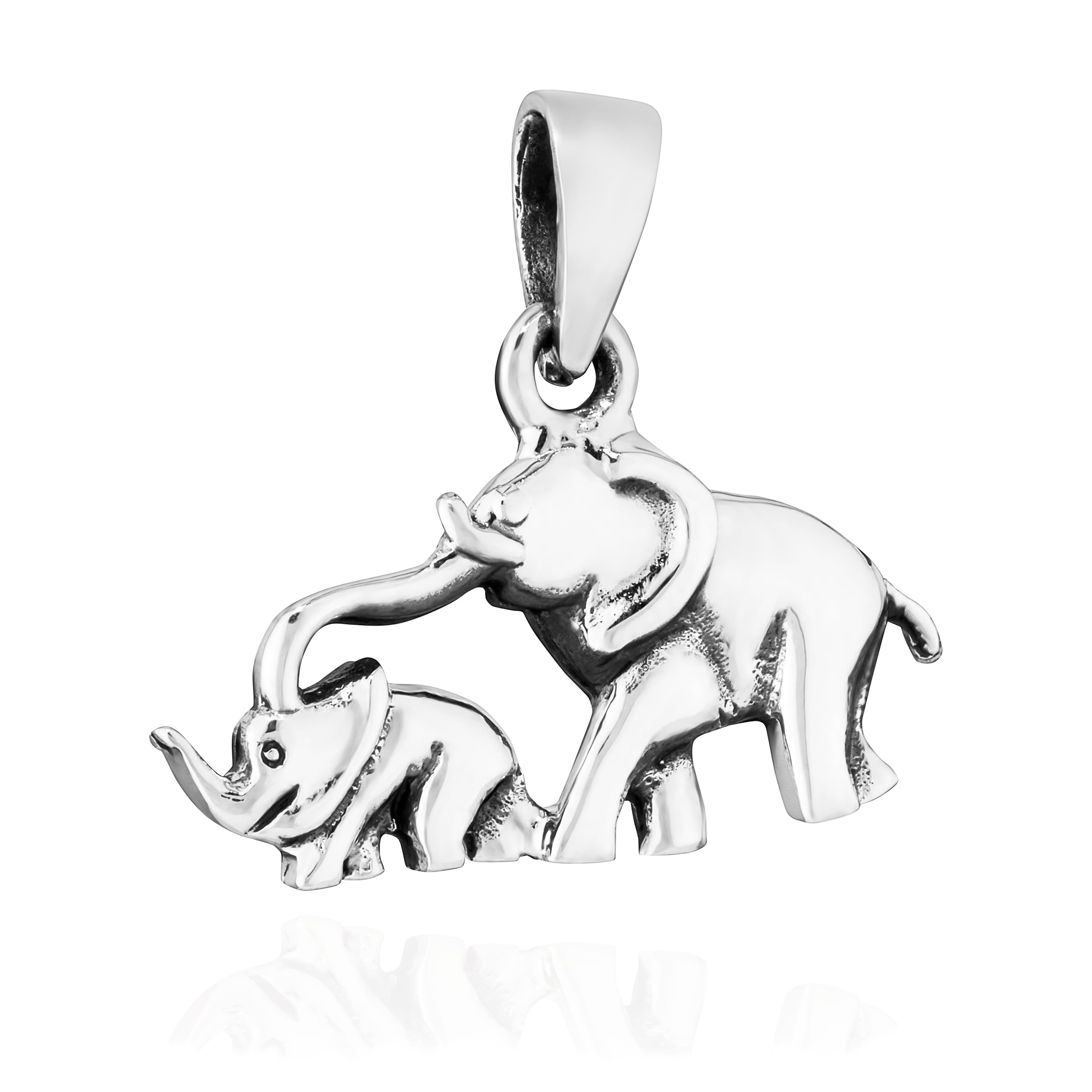 NKlaus Original 925 Sterling Silver Pendant Elephants 7340